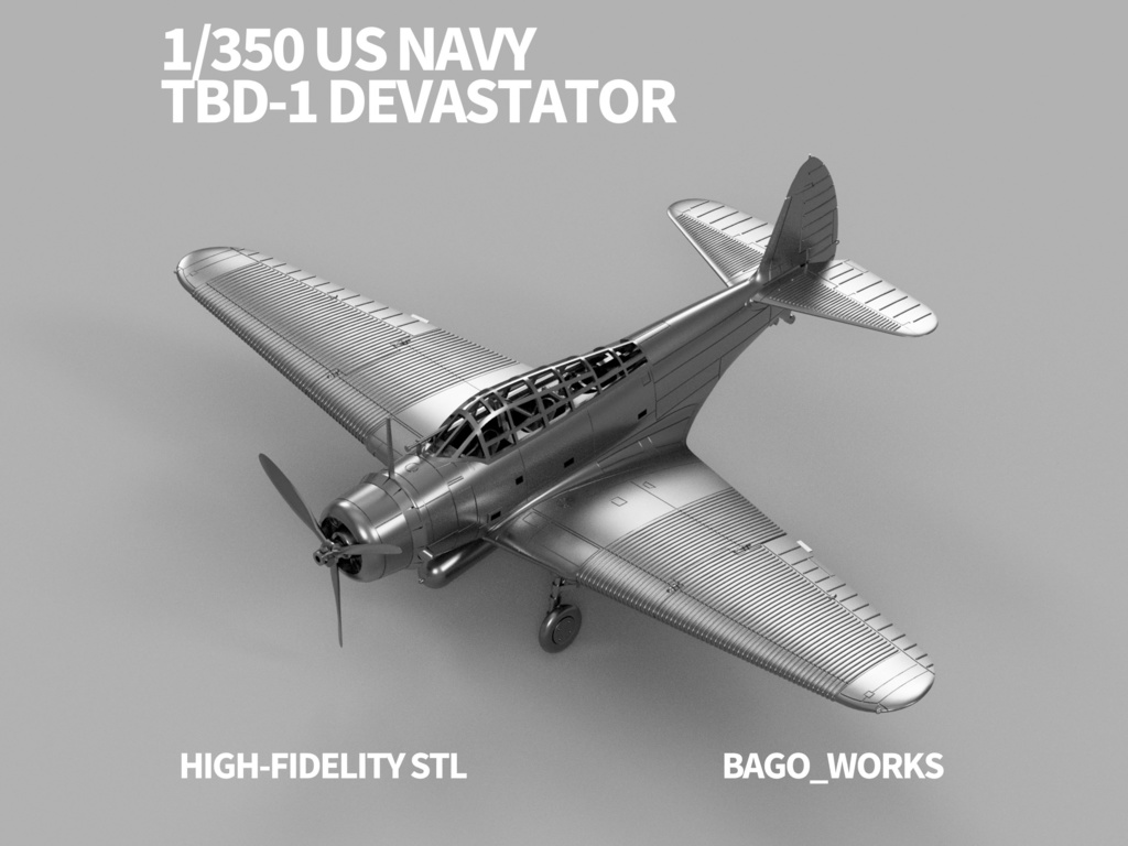 【STLデータ】1/350 TBD-1 デバステーター Devastator