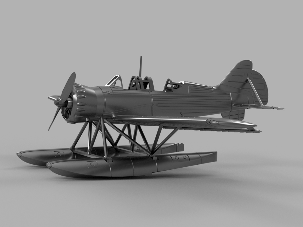 【STLデータ】1/350 E14Y 零式小型水上機 GLEN