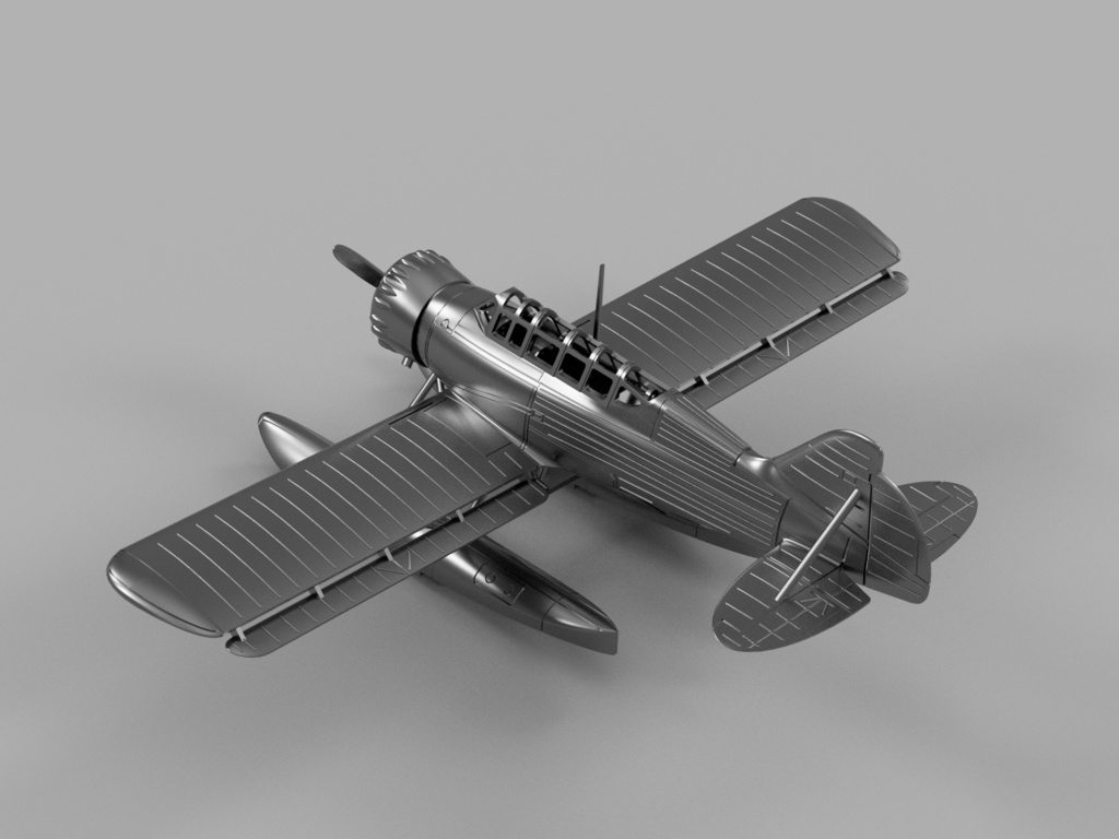 【STLデータ】1/350 E14Y 零式小型水上機 GLEN