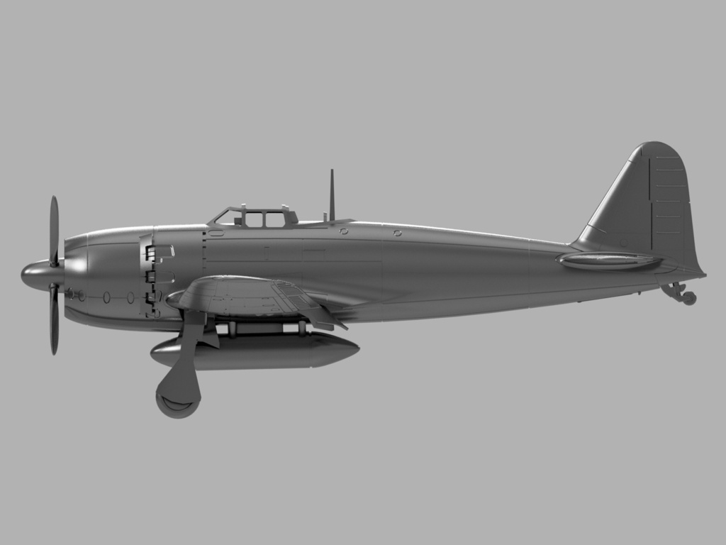 【STLデータ】1/350 A7M2 烈風 Reppu