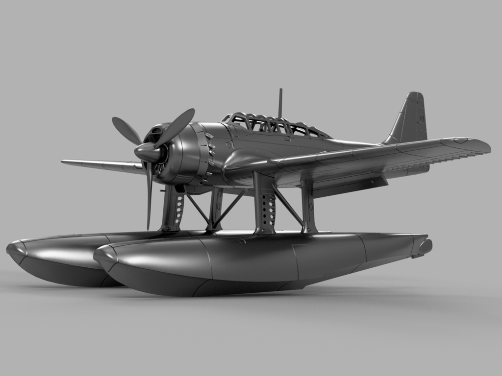 【STLデータ】1/350 E16A1 瑞雲 Zuiun Paul