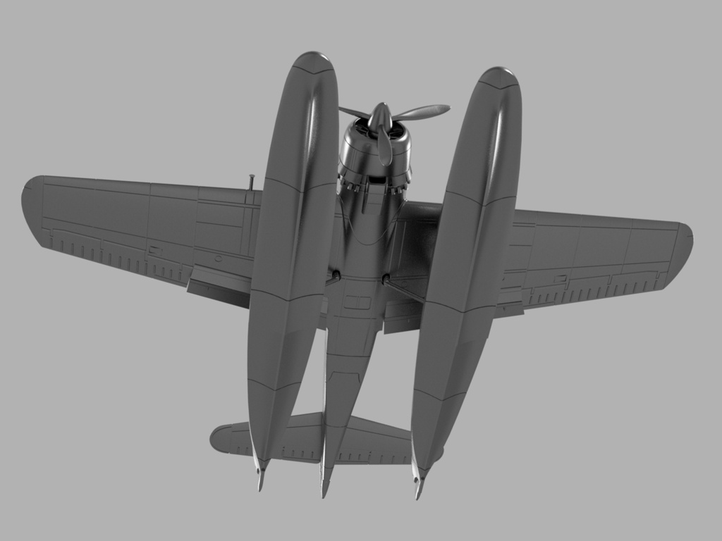 【STLデータ】1/350 E16A1 瑞雲 Zuiun Paul