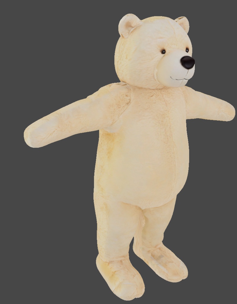 オリジナル3Dモデル 白熊着ぐるみアバター
