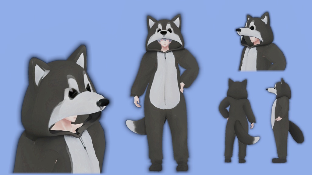 もふもふハスキーきぐるみスーツ【Modular Avatar対応】