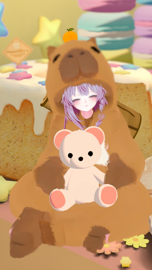 🧸【カピバラもこもこ着ぐるみパジャマ】【9アバター対応】