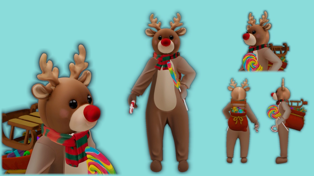 🦌🎄 ふわふわトナカイスーツ – VRChat対応 / lilToon 🎄🦌