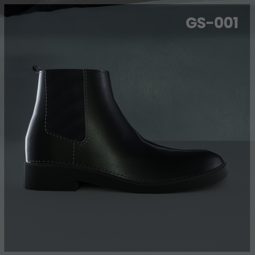 OSC-001 Side-Gore Boots Black Leather for grus