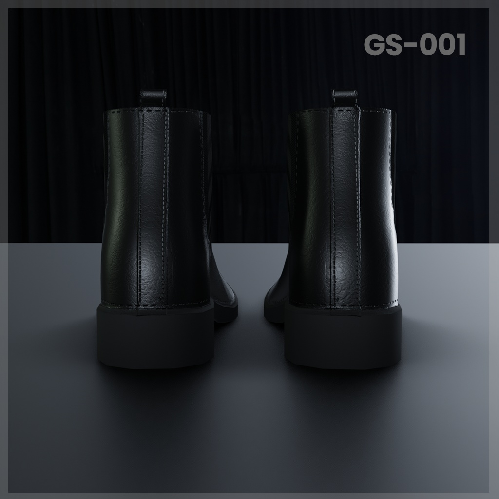 OSC-001 Side-Gore Boots Black Leather for grus
