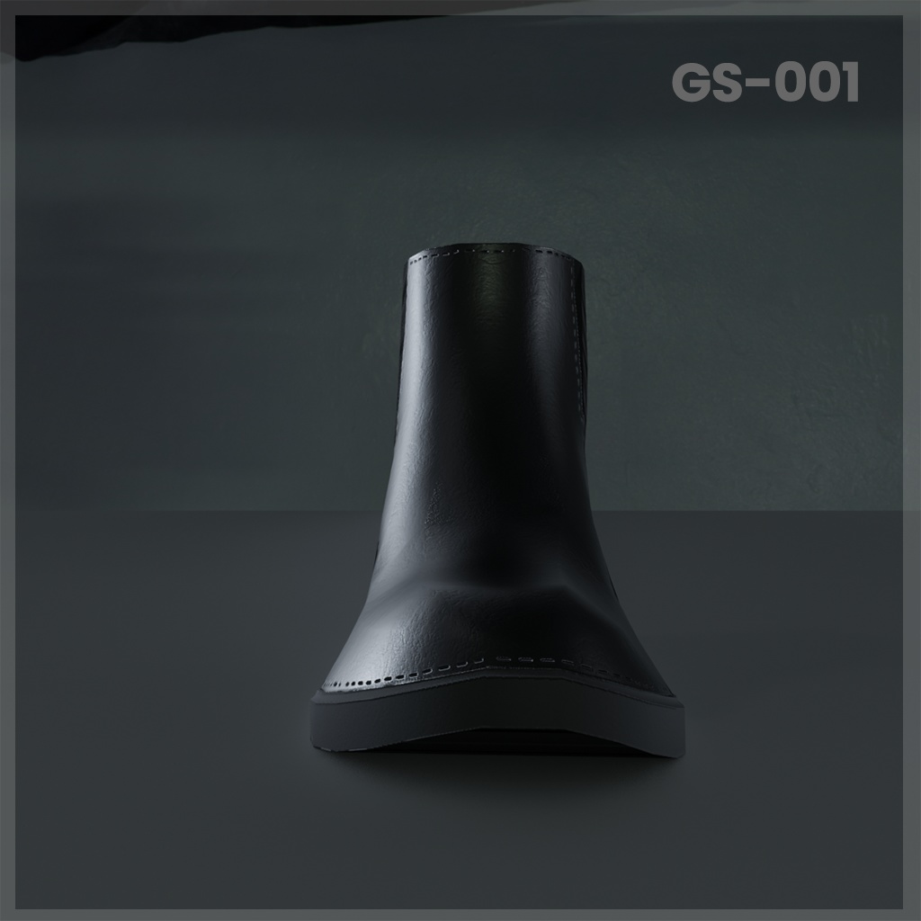 OSC-001 Side-Gore Boots Black Leather for grus