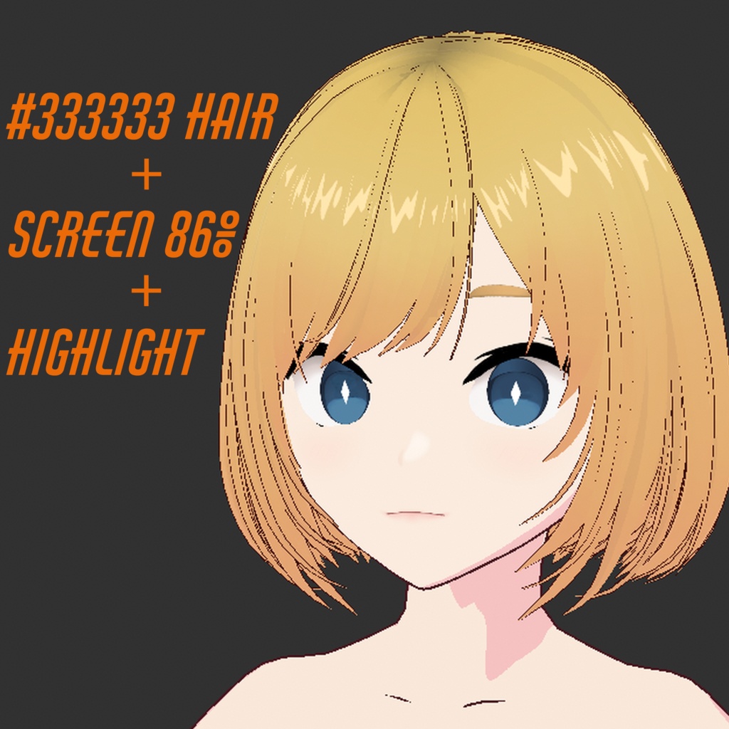 【VRoid】Simplex Hair Texture Set - 13 Colors 髪テクスチャ【無料】