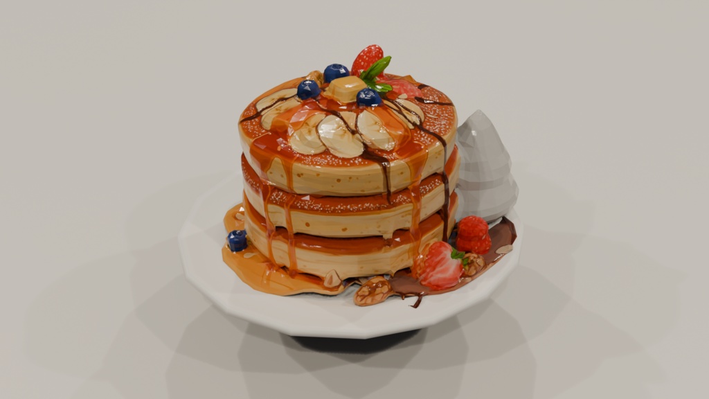 【Unitypackage/GLB】定番料理&スイーツセット(19点)