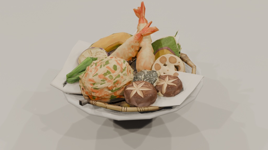 【Unitypackage/GLB】定番料理&スイーツセット(19点)