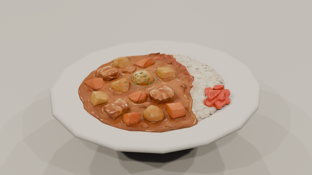 【Unitypackage/GLB】定番料理&スイーツセット(19点)