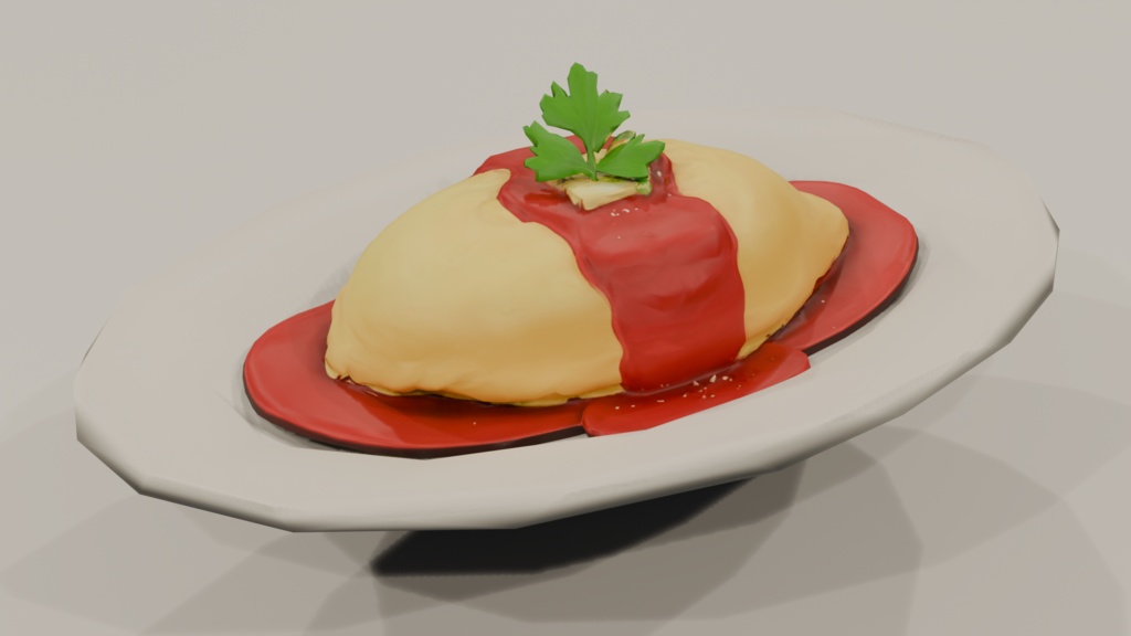 【Unitypackage/GLB】定番料理&スイーツセット(19点)