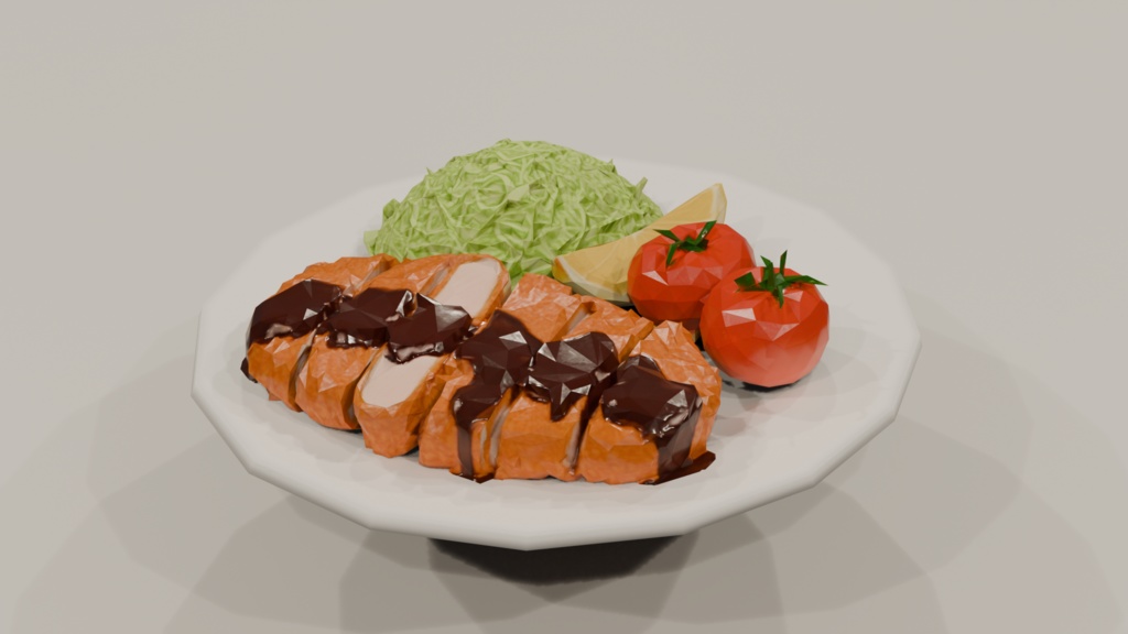 【Unitypackage/GLB】定番料理&スイーツセット(19点)