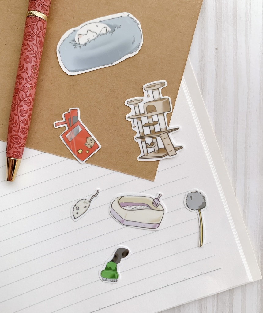 【防水・UVカット!】にゃんこぐっずシール