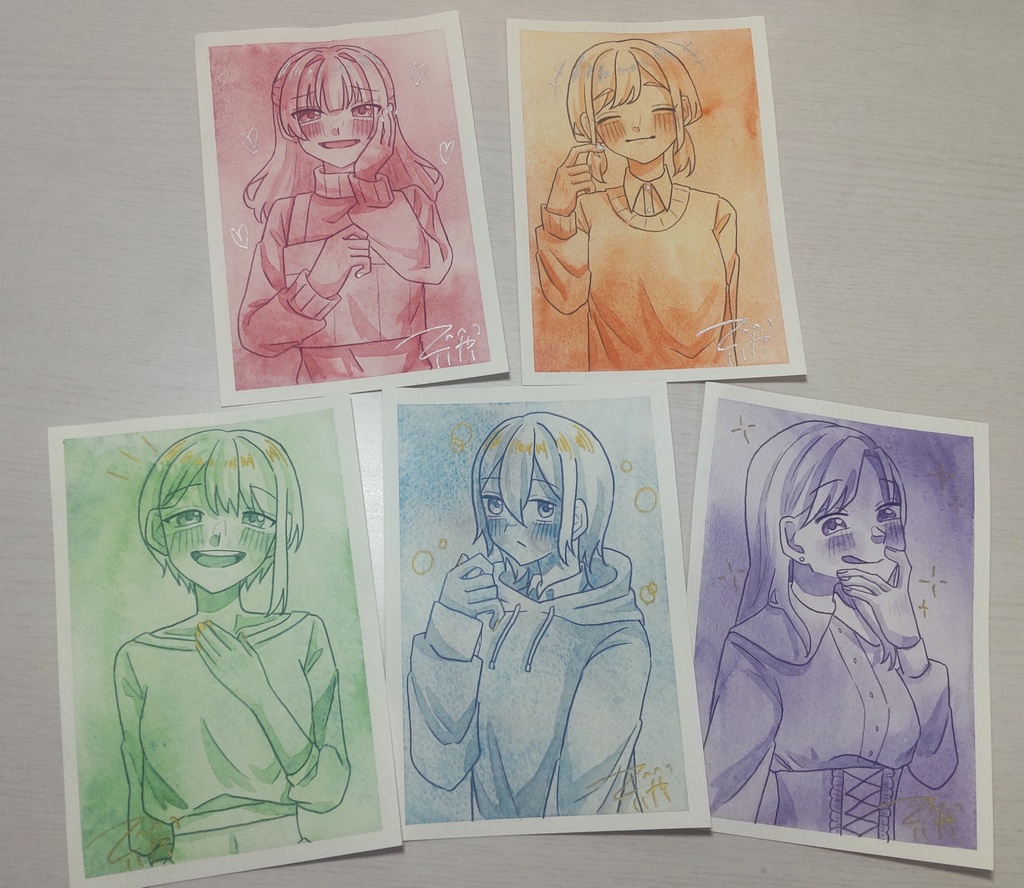 単色イラスト原画（ハガキサイズ）