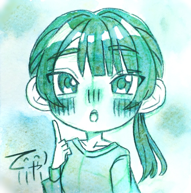 単色イラスト原画(てのひらペーパー)