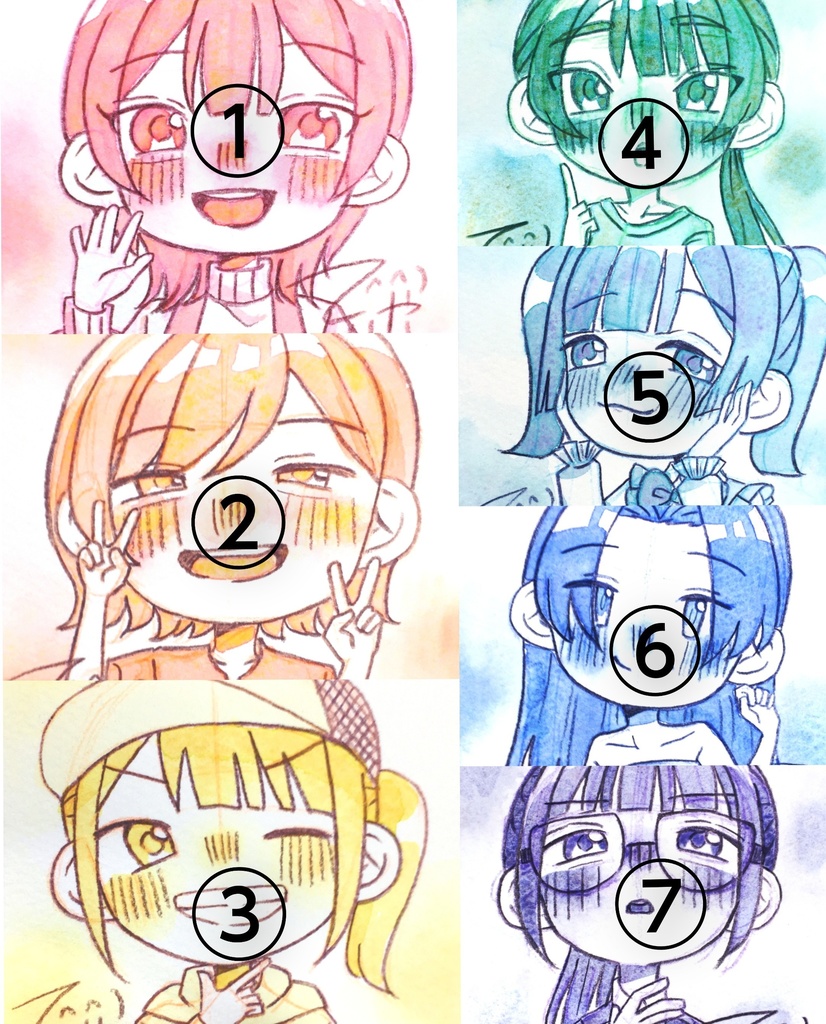 単色イラスト原画(てのひらペーパー)