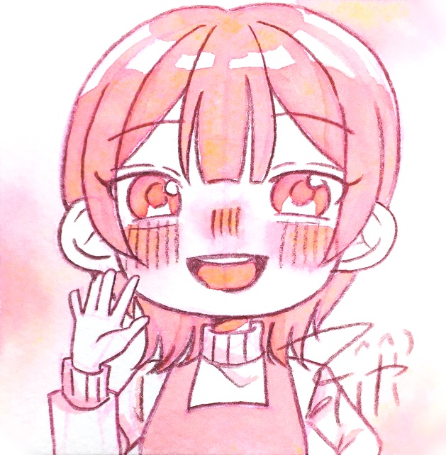 単色イラスト原画(てのひらペーパー)