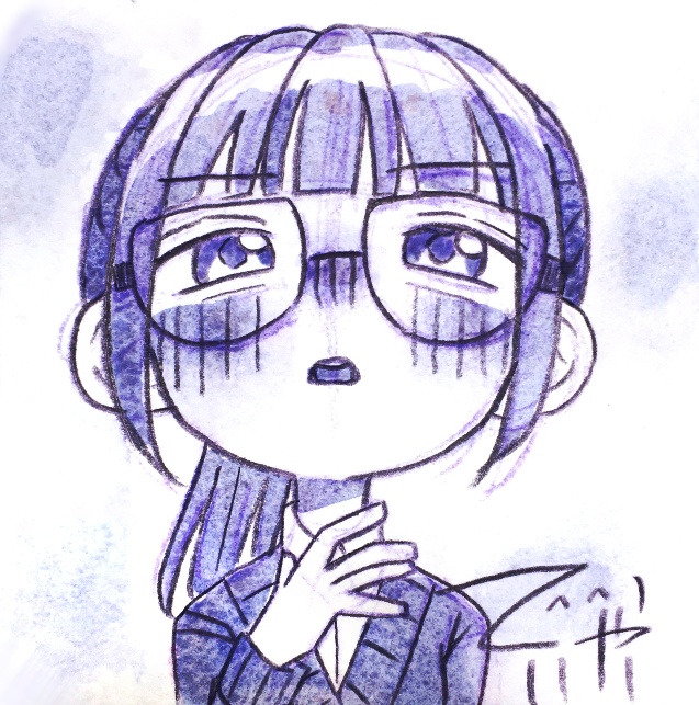 単色イラスト原画(てのひらペーパー)