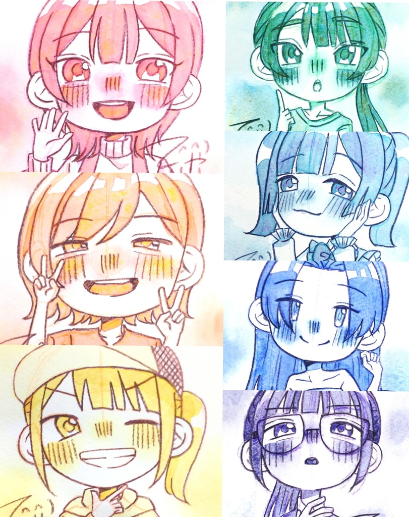 単色イラスト原画（てのひらペーパー）