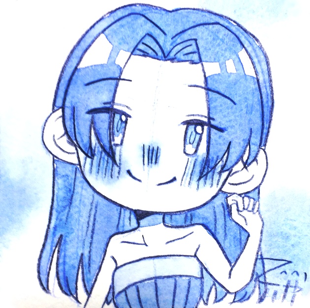 単色イラスト原画(てのひらペーパー)