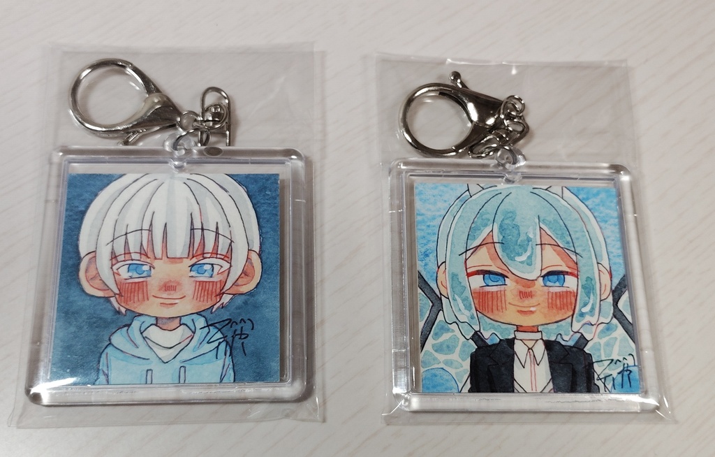 青い原画キーホルダー