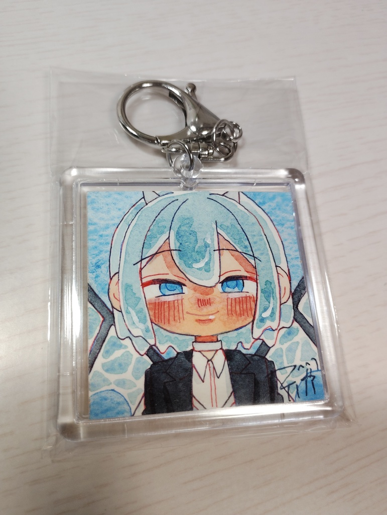 青い原画キーホルダー