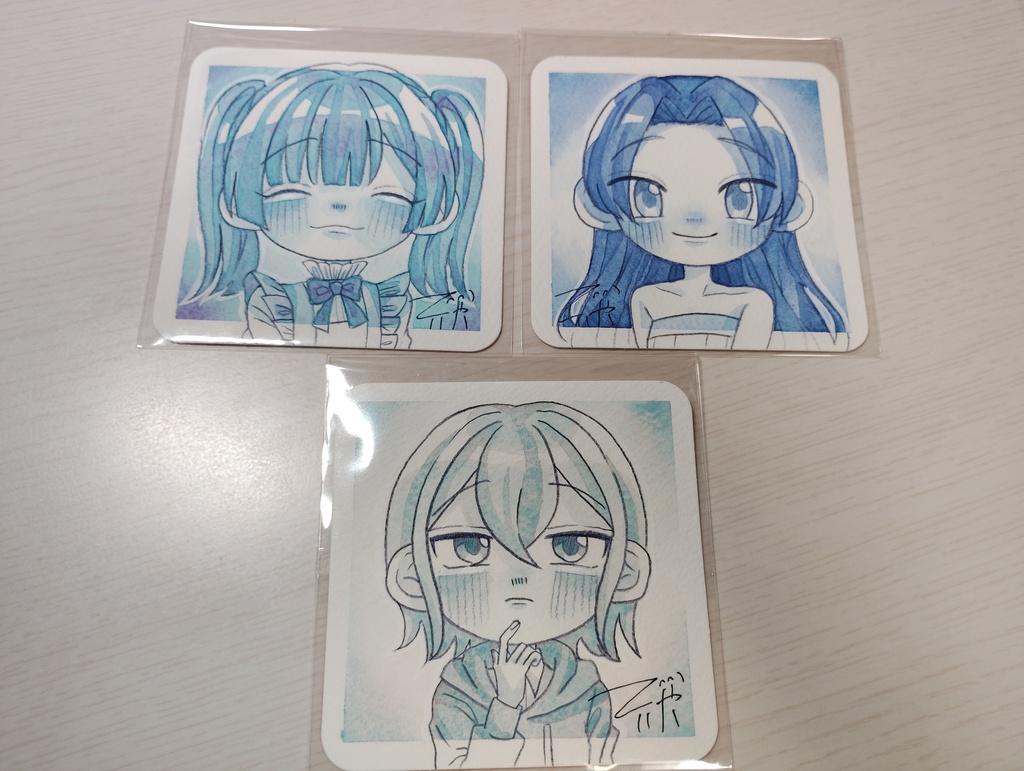 青いフレームレス原画