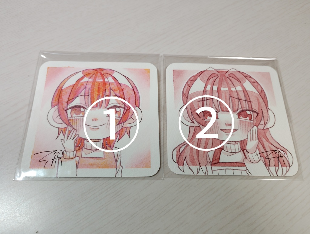 赤いフレームレス原画