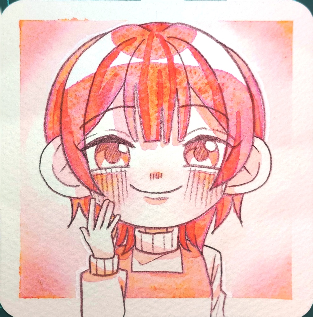 赤いフレームレス原画