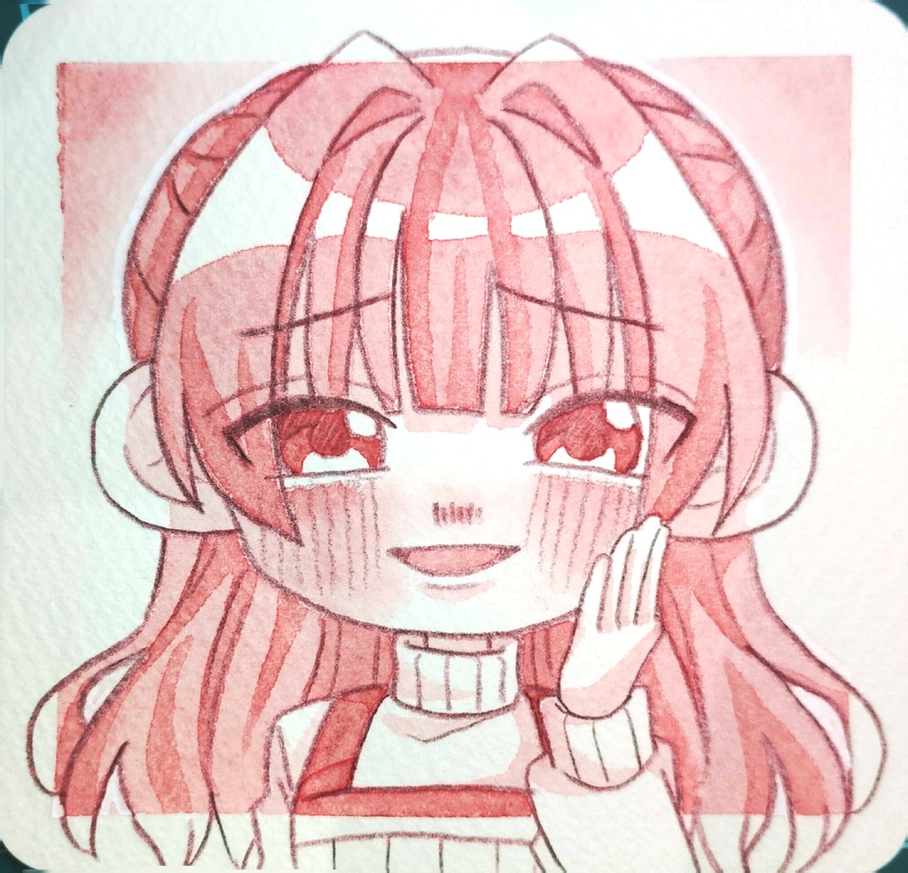 赤いフレームレス原画