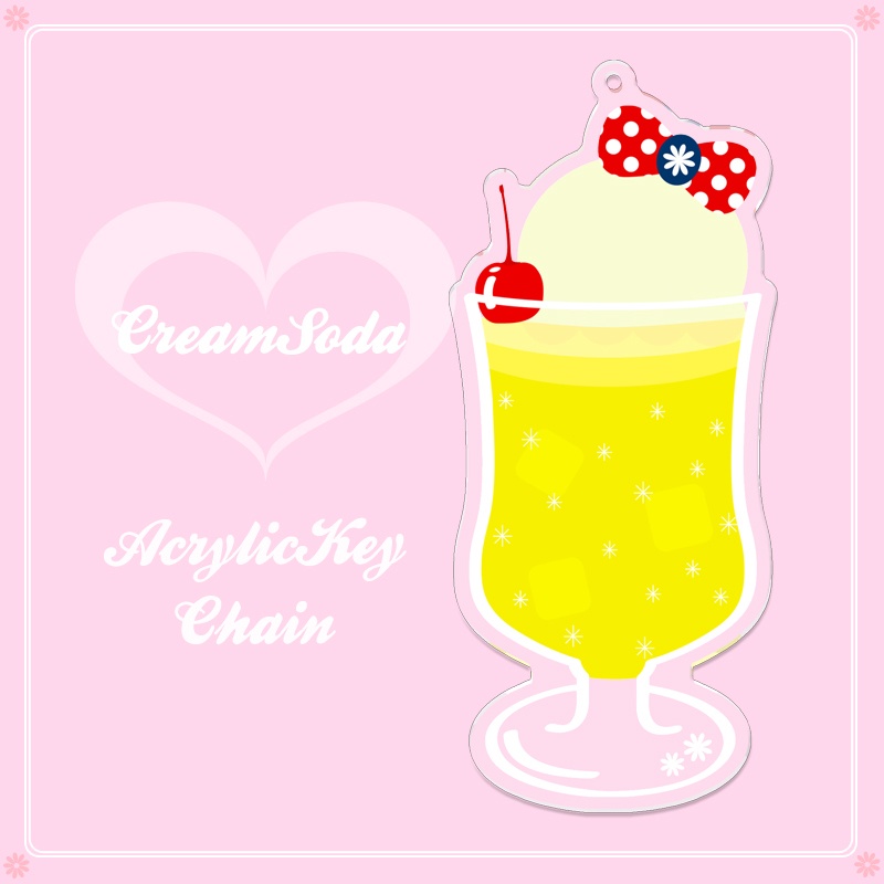 クリームソーダ レモン アクリルキーホルダー