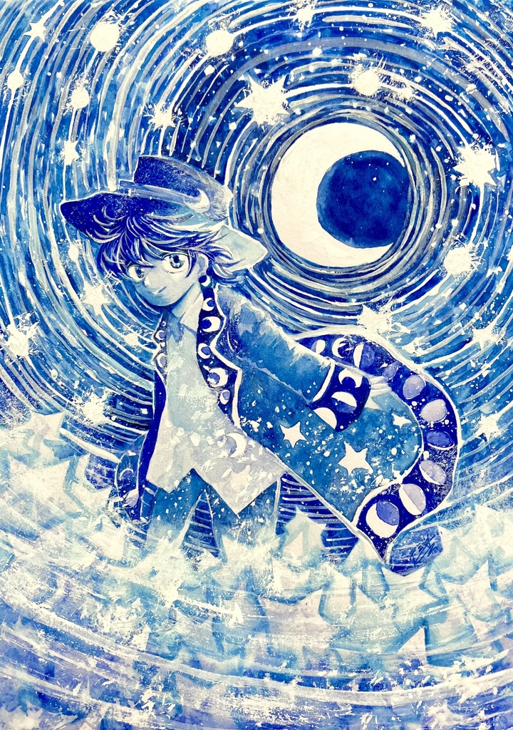 『Moon's star trail』フレームレス作品