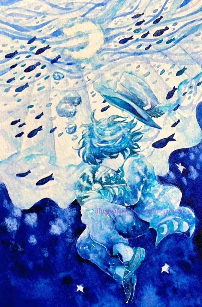 『月夜の深海』額装作品