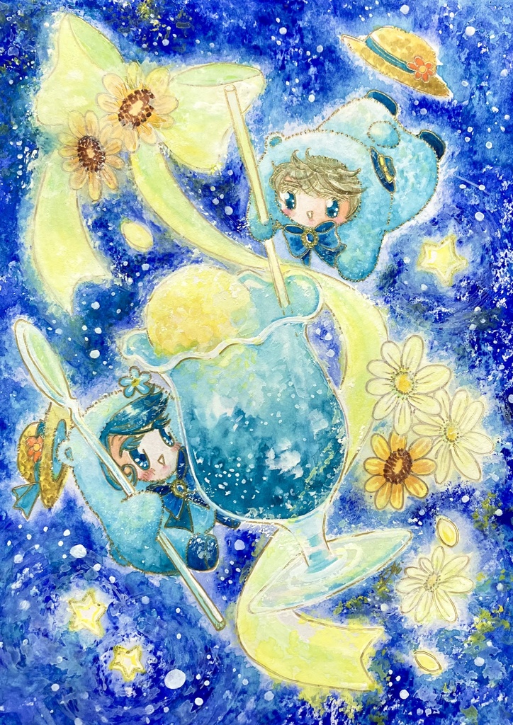 『夏の宇宙クリームフロート』フレームレス作品