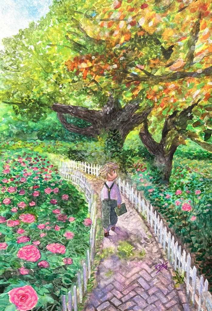 『花と緑の道』フレームレス作品