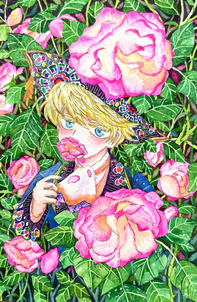 『薔薇に寄せて』フレームレス作品