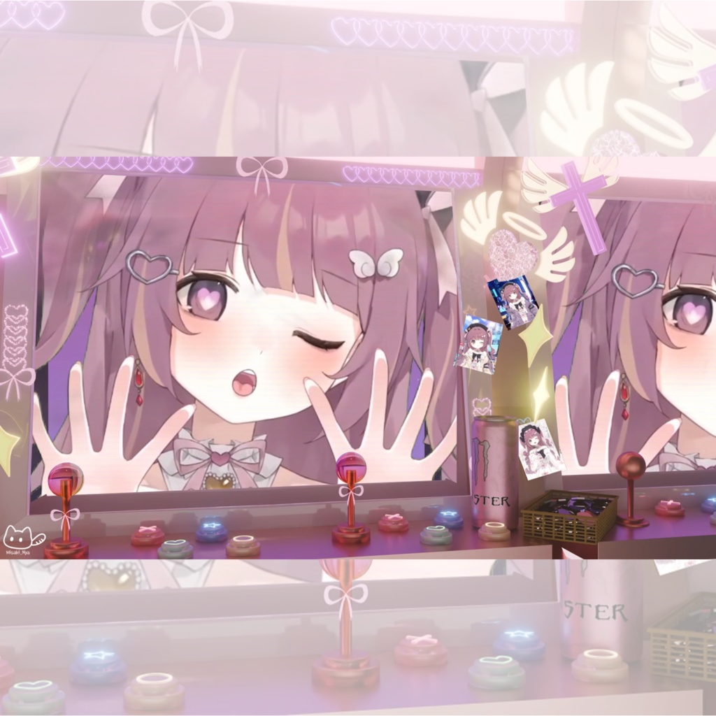 【動く背景】【VTuber向け】紫·動くライブ背景「𝙇𝙊𝙑𝙀 𝙂𝘼𝙈𝙀🕹️」 / 地雷系配信部屋♡背景素材