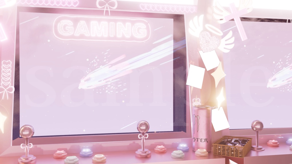 【動く背景】【VTuber向け】ピンク·動くライブ背景「𝙇𝙊𝙑𝙀 𝙂𝘼𝙈𝙀🕹️」 / 地雷系配信部屋♡背景素材/Valentine's Day/バレンタイン