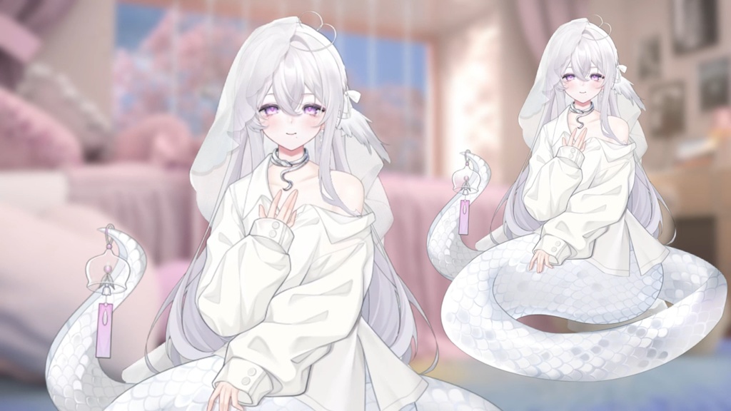 【VTS】【VTuber向け】🤍「蛇姫の彼女」小さな可愛い蛇彼女からのキュートな一撃!🤍