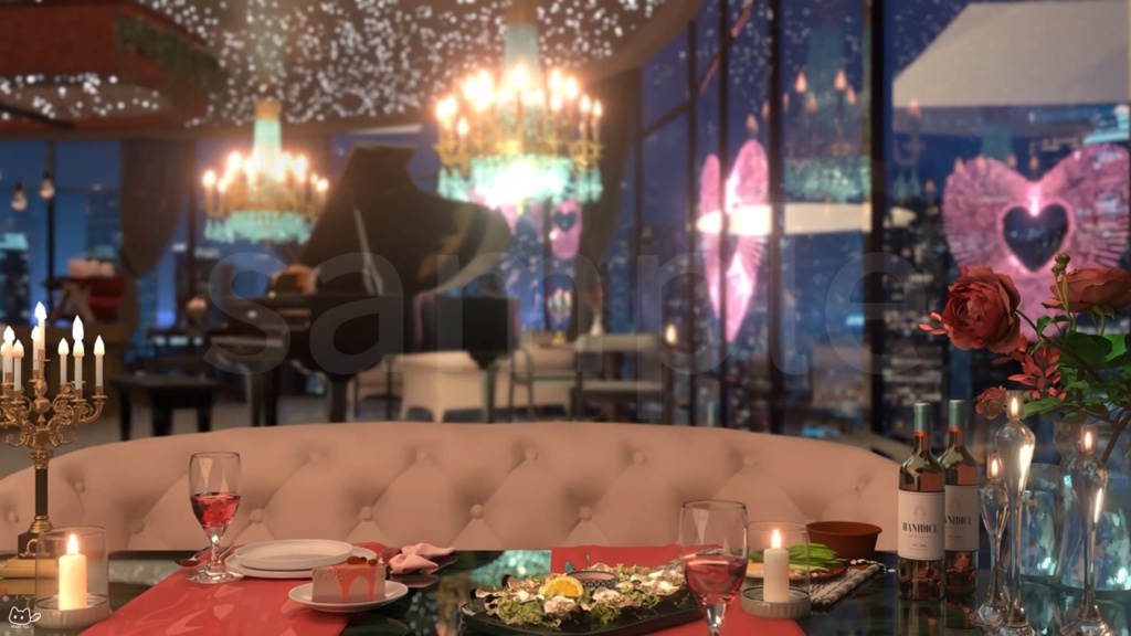 【背景素材】【VTuber向け】💓ときめきプロローグ💓/初デートのときめき魔法🪄配信部屋♡