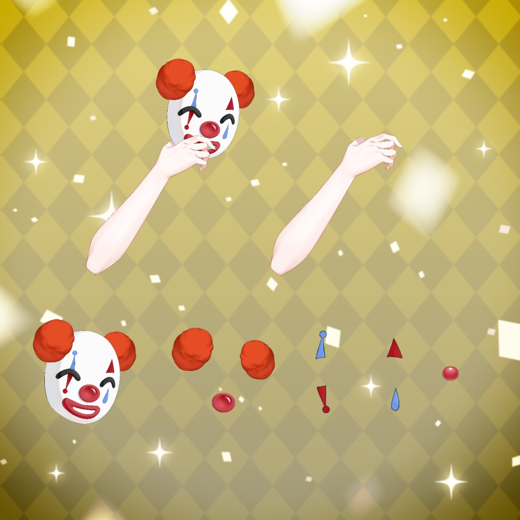 【VTS】【VTuber向け】🤡🎭手持ちJOKERマスク配信素材🎭🤡