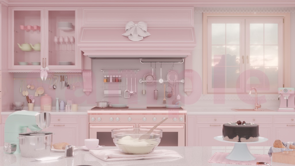 【背景素材】【VTuber向け】💫🍓ふわもこ🍰ケーキハウス🍓💫 背景/配信部屋♡