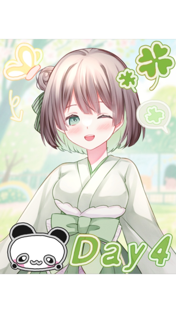 【VTuber向け】 🧃手書き風🧩🌴5日間の日程~インスタ風カード 🌴🧩