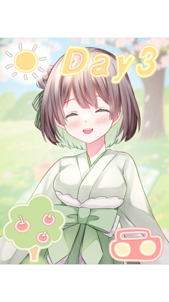 【VTuber向け】 🧃手書き風🧩🌴5日間の日程~インスタ風カード 🌴🧩