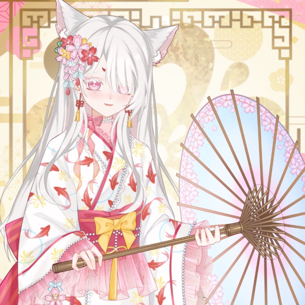 【VTuber向け】【Live2d付き】🎐春惜しみ傘☔️ Ember of Spring🎐【VTS】