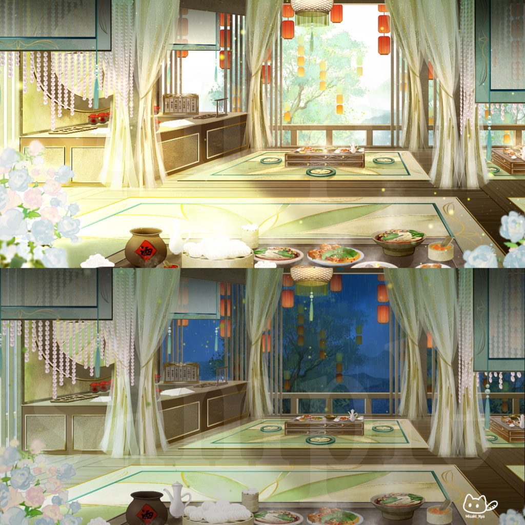 【背景素材】🎐小荷鈴🎐💚VTuber向け/PV背景プラン/配信部屋♡