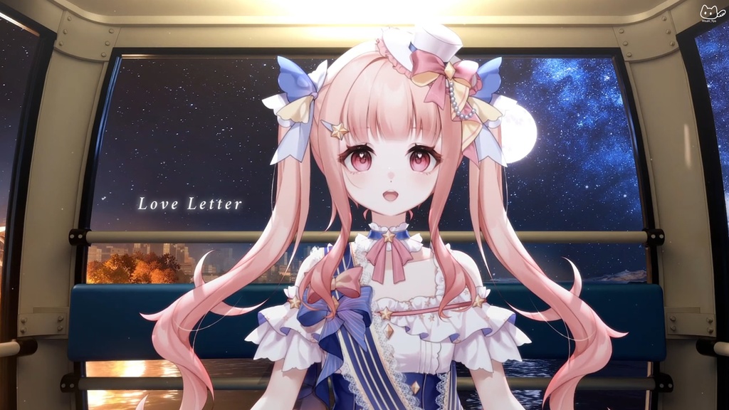 【動く背景】💖絆のループ🎡海の上で【完全に一周】回る観覧車です!🚟💌/VTuber向け/PV背景プラン/配信部屋♡